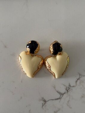 Zara Ivory Heart Shaped Earrings